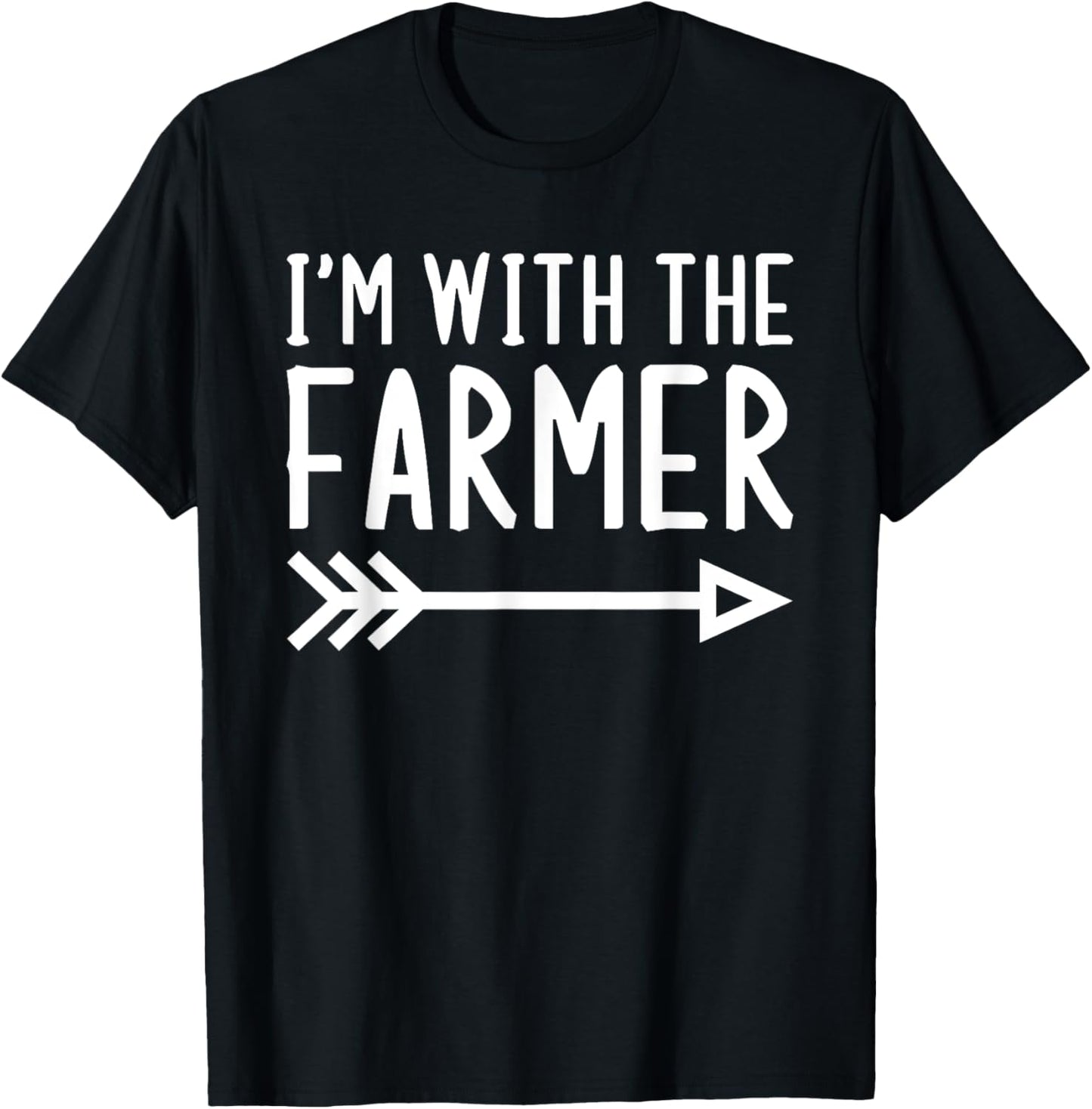 I'm With The Farmer Funny Matching Halloween Couple Costume T-Shirt - T-Shirt | Black