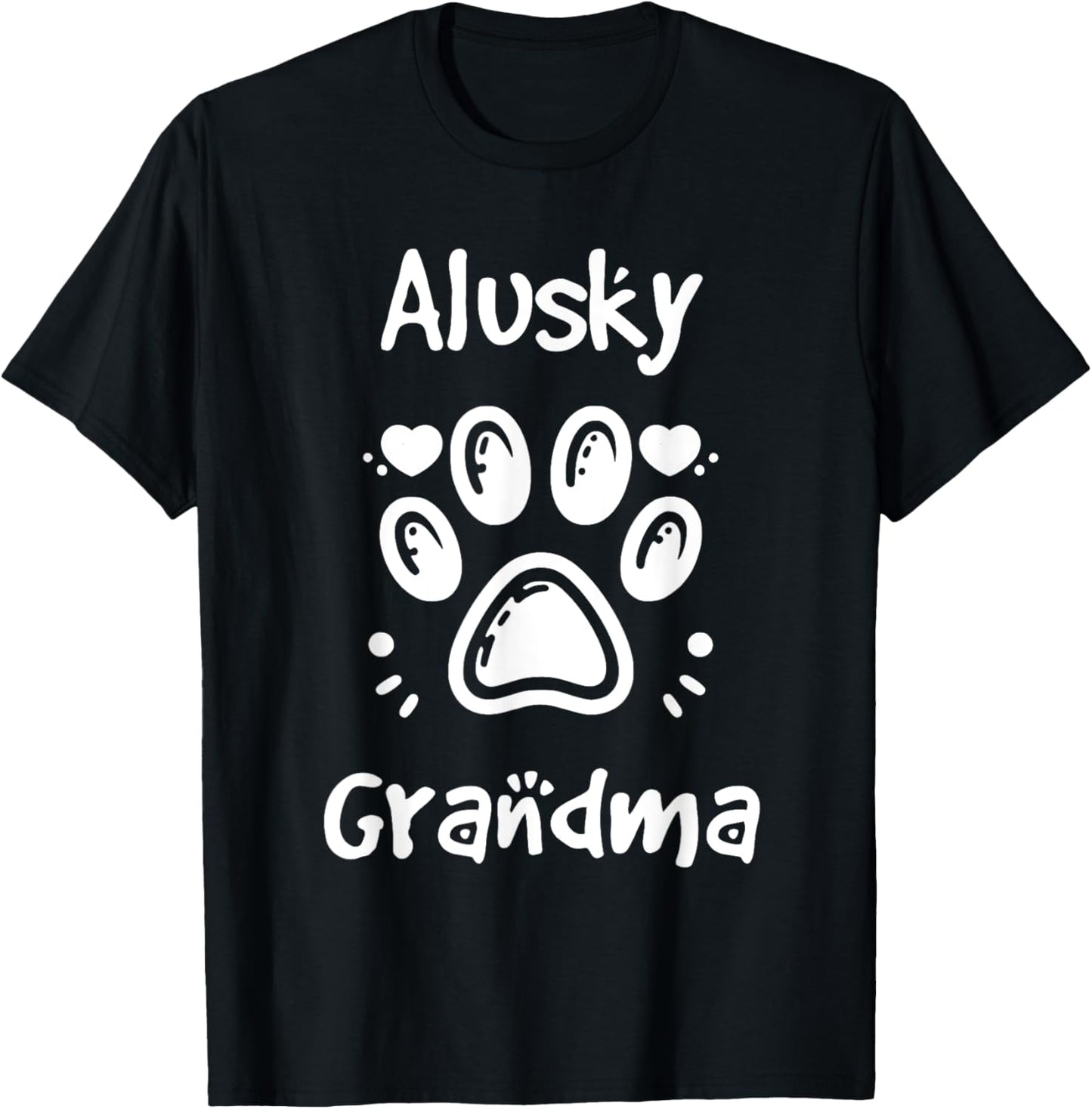 Alusky Grandma Alaskan Malamute Siberian Husky Mix Granddog T-Shirt - T-Shirt | Black