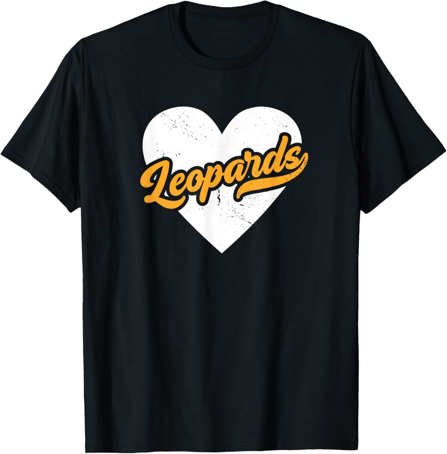 Vintage Leopards High School Go Leopards Pride Heart T-Shirt - T-Shirt | Black