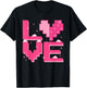 Love Heart Pixel Retro Gaming Costume 80s 90s Kawaii Outfit T-Shirt - T-Shirt | Black