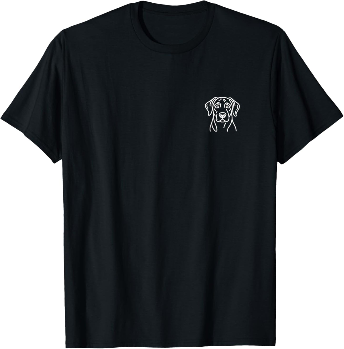 Rhodesian Ridgeback Minimalist Badge Patch Line Art T-Shirt - T-Shirt | Black