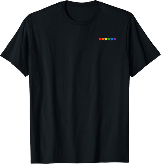 Heart Pocket LGBT Flag Cute Gay Pride Rainbow Gay LGBT Month T-Shirt - T-Shirt | Black