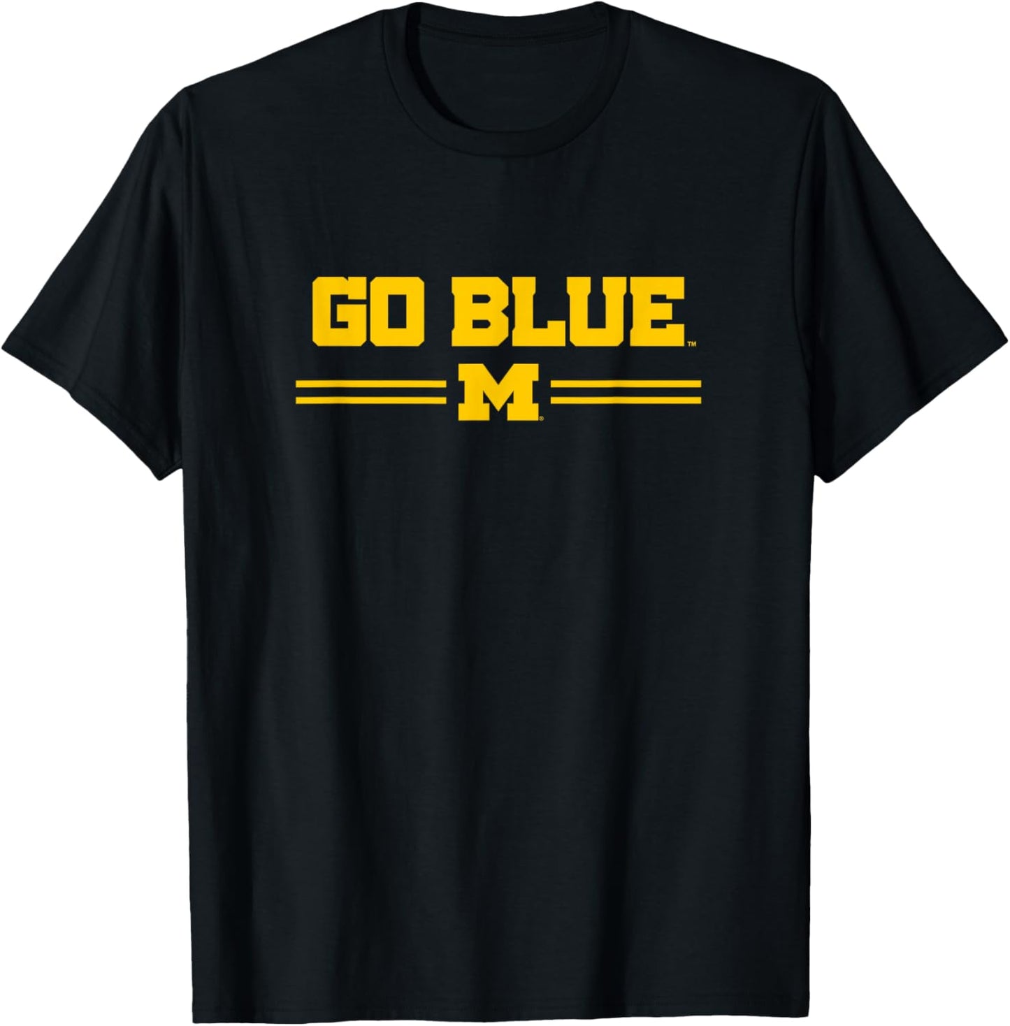 University of Michigan Wolverines Go Blue T-Shirt - T-Shirt | Black