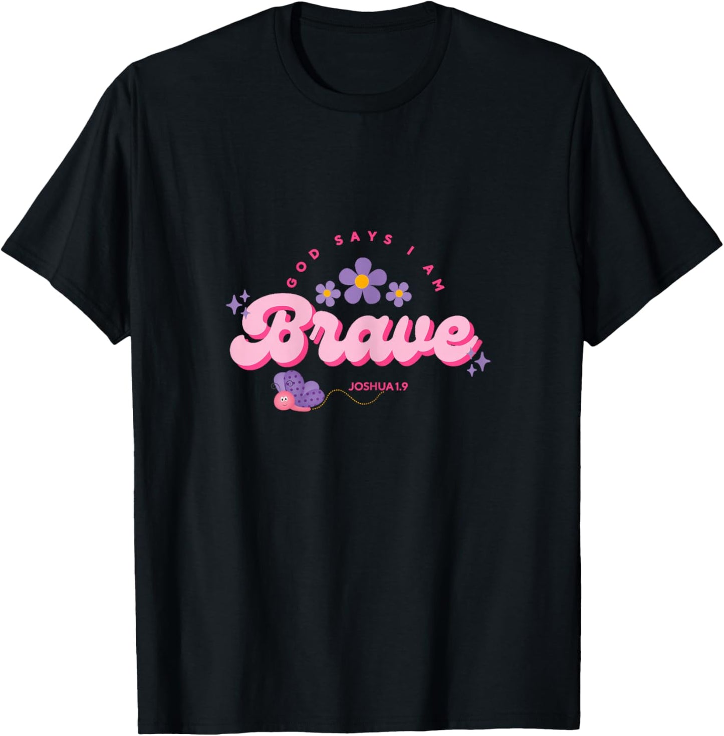 God Say's I Am Brave, Women, Youth and Girls T-Shirt - T-Shirt | Black