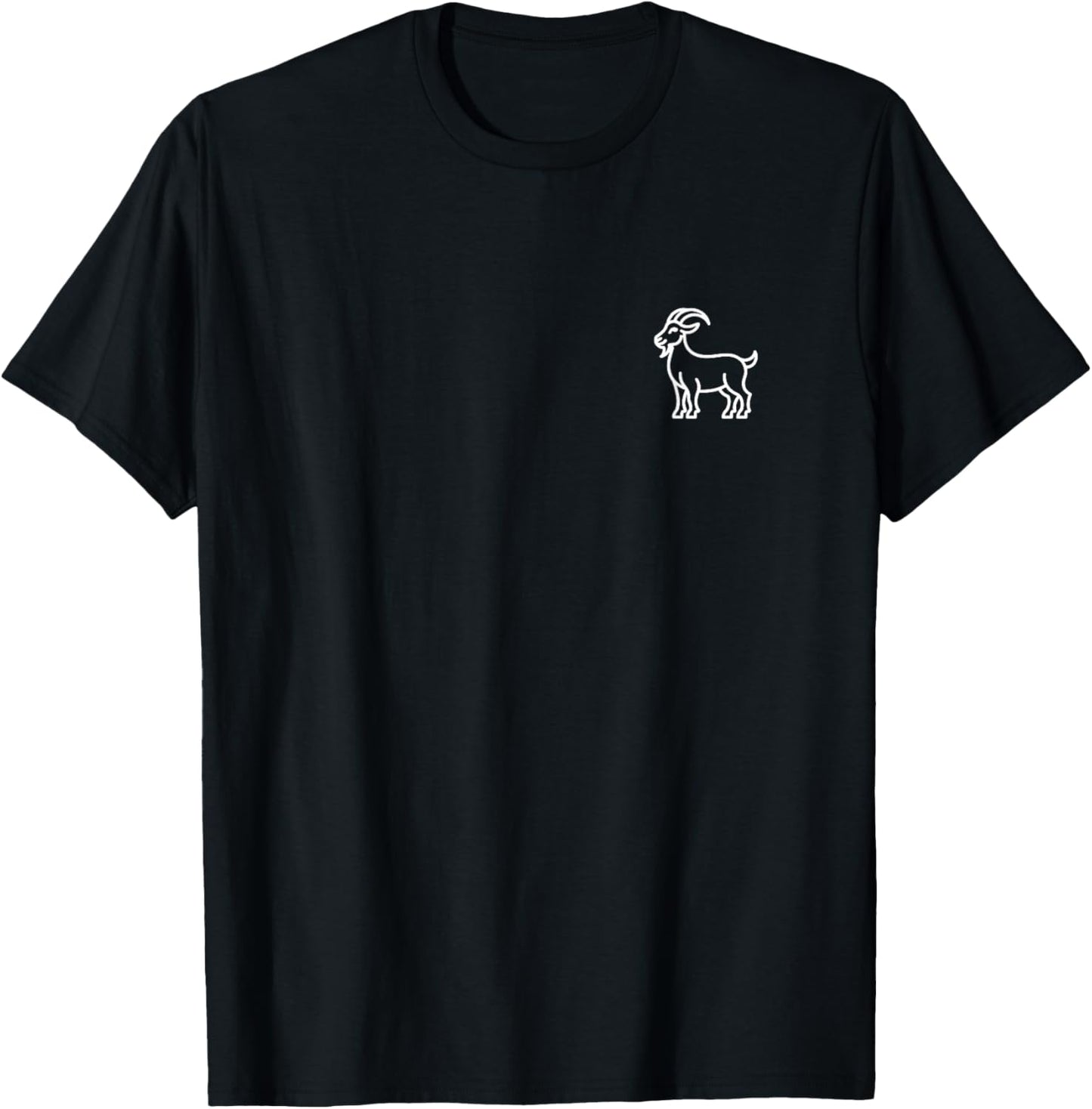 Goat Minimalist Badge Patch Line Art Animal T-Shirt - T-Shirt | Black