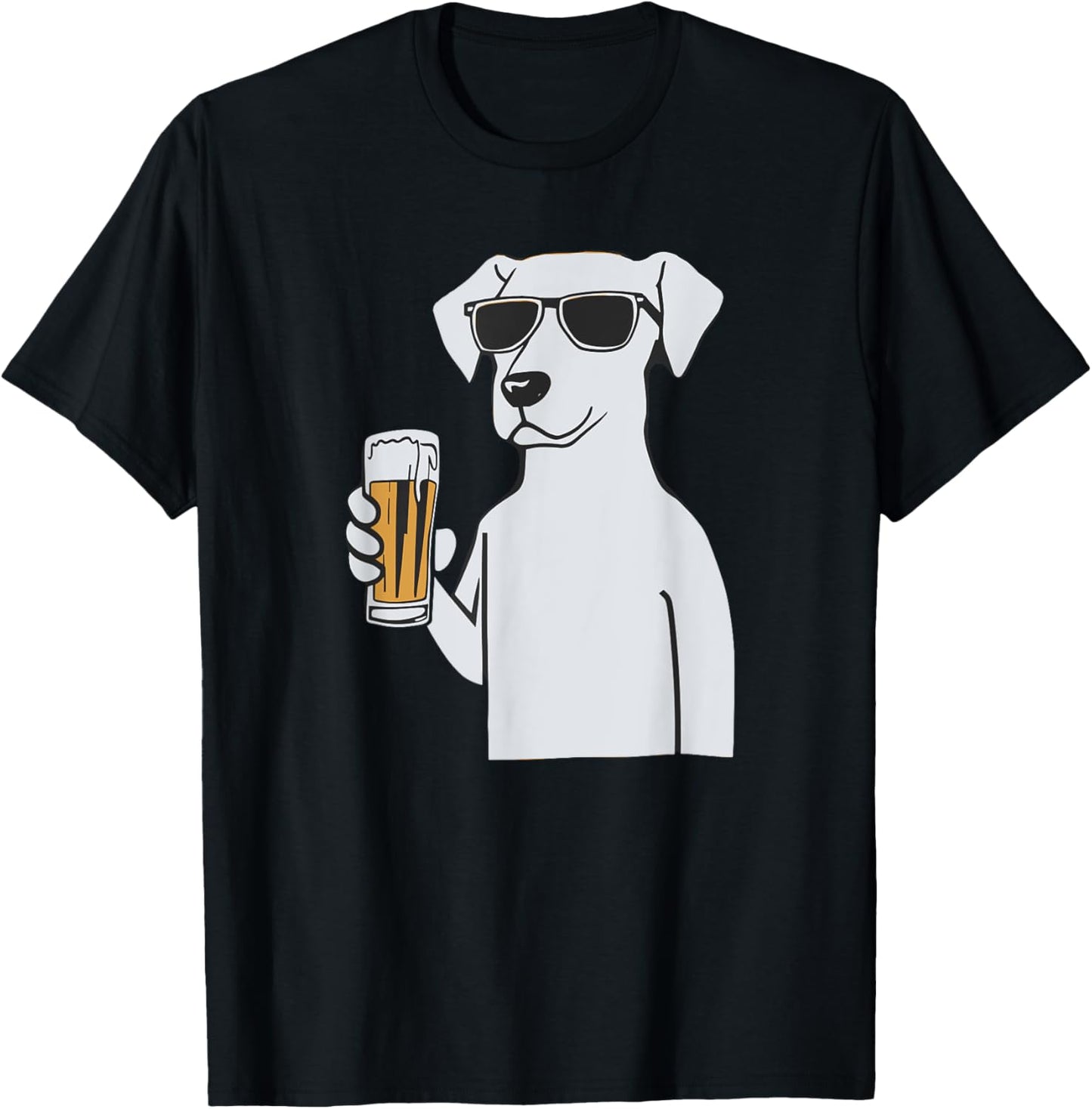 Cool Dog Sunglasses Drinking Beer Dogs Men Women T-Shirt - T-Shirt | Black