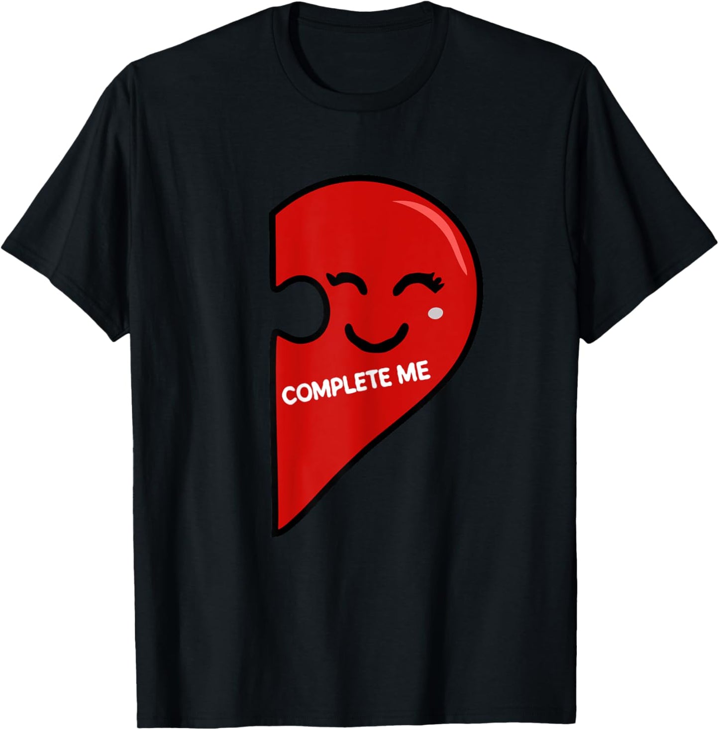 You Complete Me Female Matching Couple Puzzle Pieces T-Shirt - T-Shirt | Black