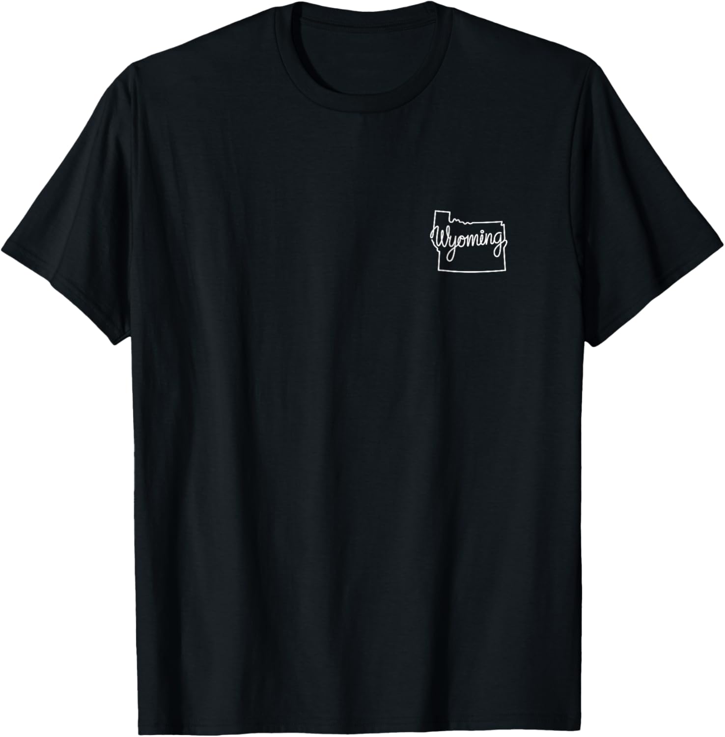 Wyoming Minimalist Badge Patch Line Art WY T-Shirt - T-Shirt | Black