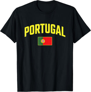 Portugal - Flag of Portugal - Throwback Design T-Shirt - T-Shirt | Black