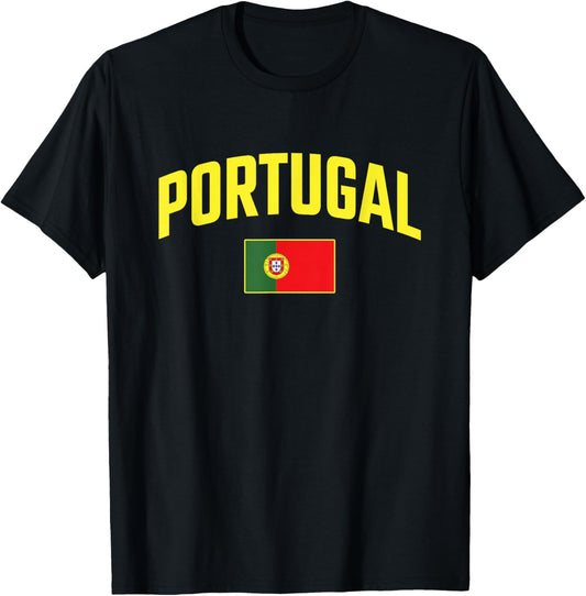 Portugal - Flag of Portugal - Throwback Design T-Shirt - T-Shirt | Black