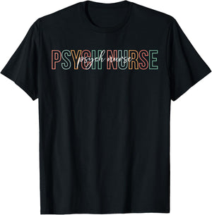 Boho Psych Nurse Appreciation Psychiatric Nurse T-Shirt - T-Shirt | Black