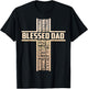 Blessed Dad Fathers Day Cross Christian Papa T-Shirt - T-Shirt | Black