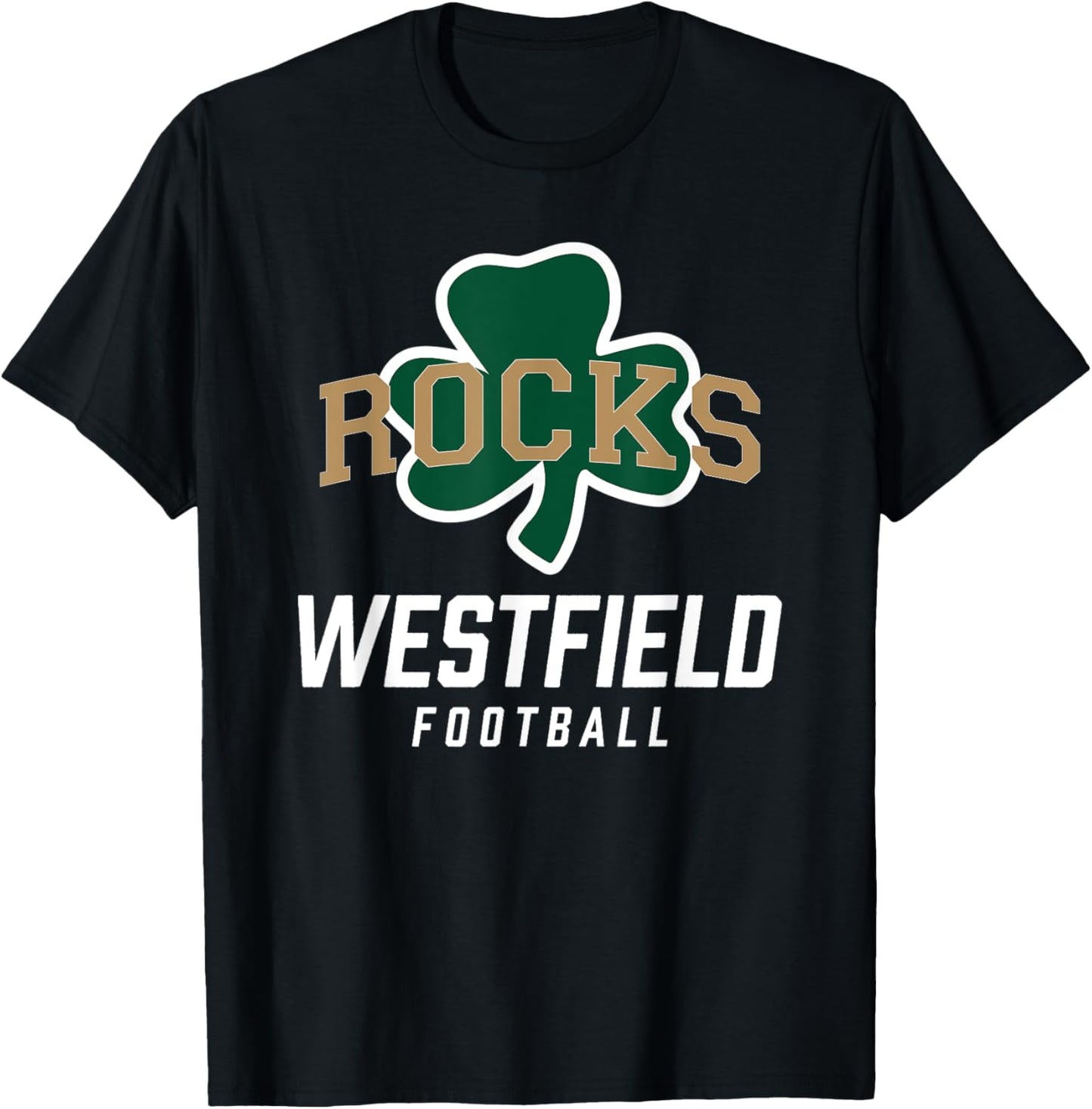 Westfield Shamrocks Logo Football Team HS T-Shirt - T-Shirt | Black
