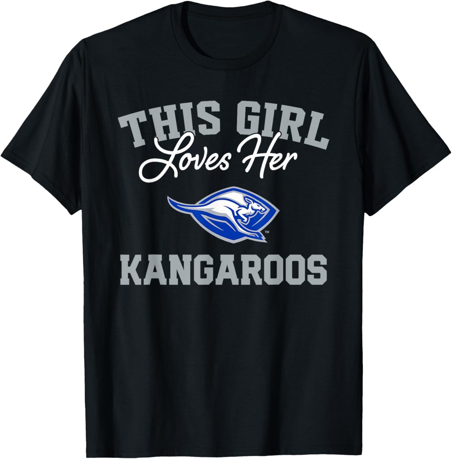 Weatherford Kangaroos Logo This Girl Loves Her HS T-Shirt - T-Shirt | Black