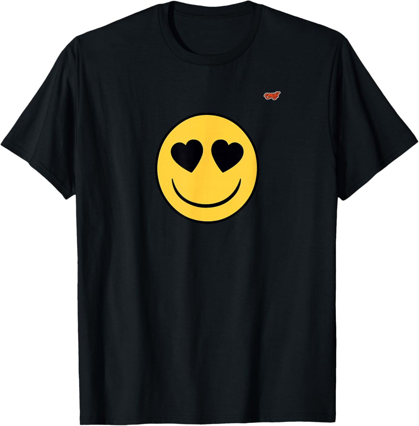 Official Emoji Yellow Smile Smiling Heart Eyes Love T-Shirt - T-Shirt | Black