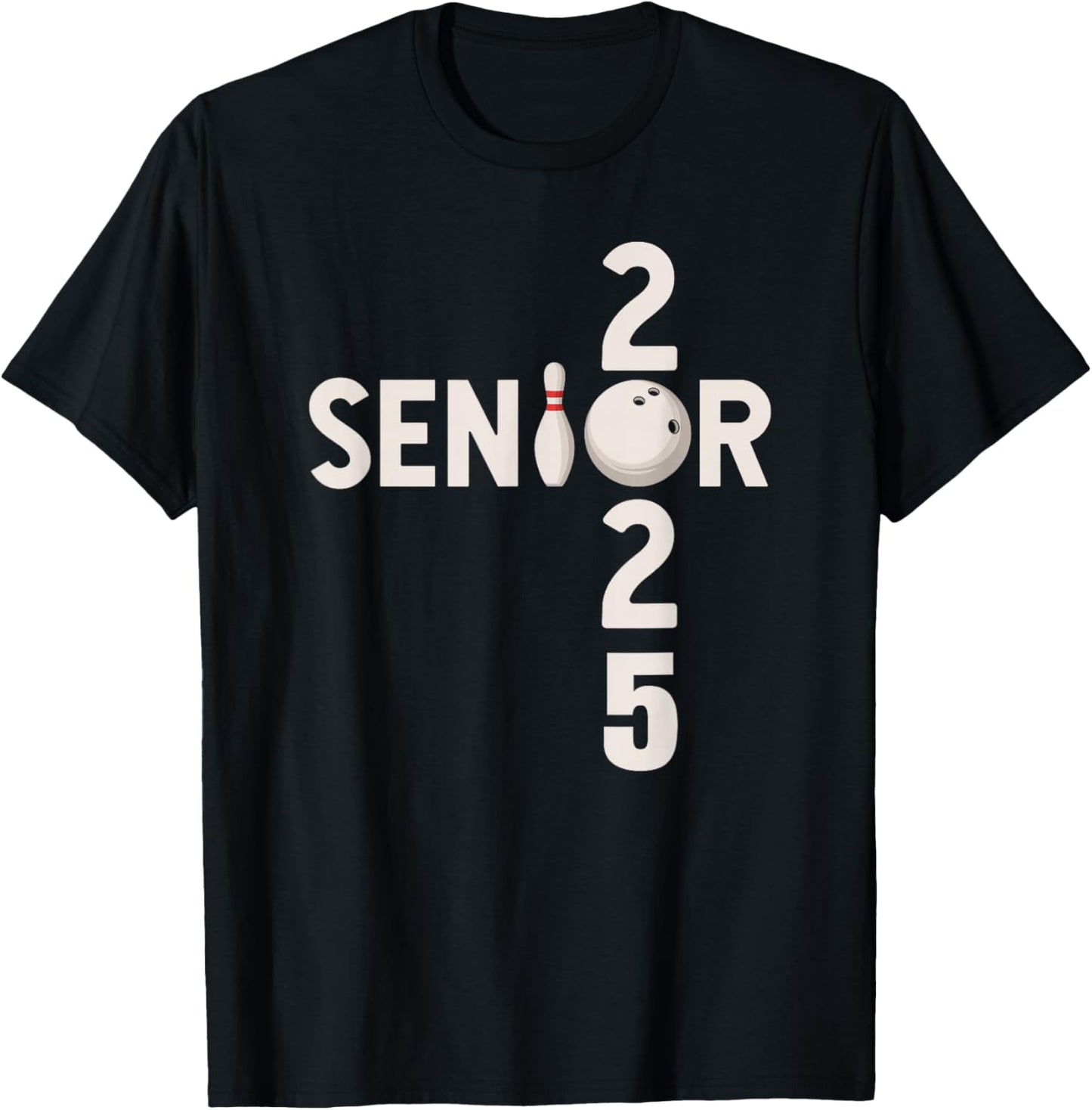 Senior 2025 Bowling Player Graduating Class Of 2025 T-Shirt - T-Shirt | Black