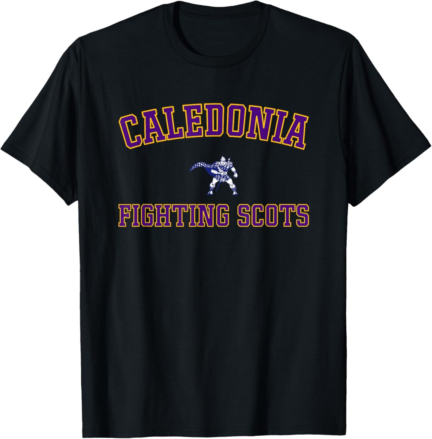 Caledonia Fighting Scots Logo Varsity HS T-Shirt - T-Shirt | Black