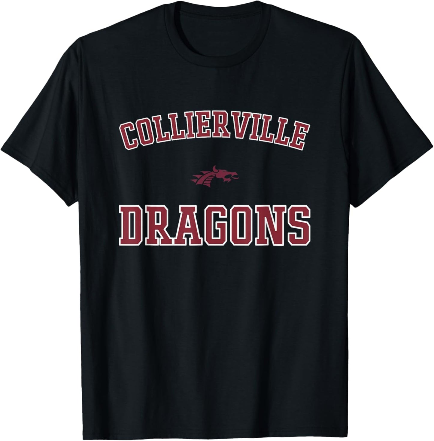 Collierville Dragons Logo Varsity HS T-Shirt - T-Shirt | Black