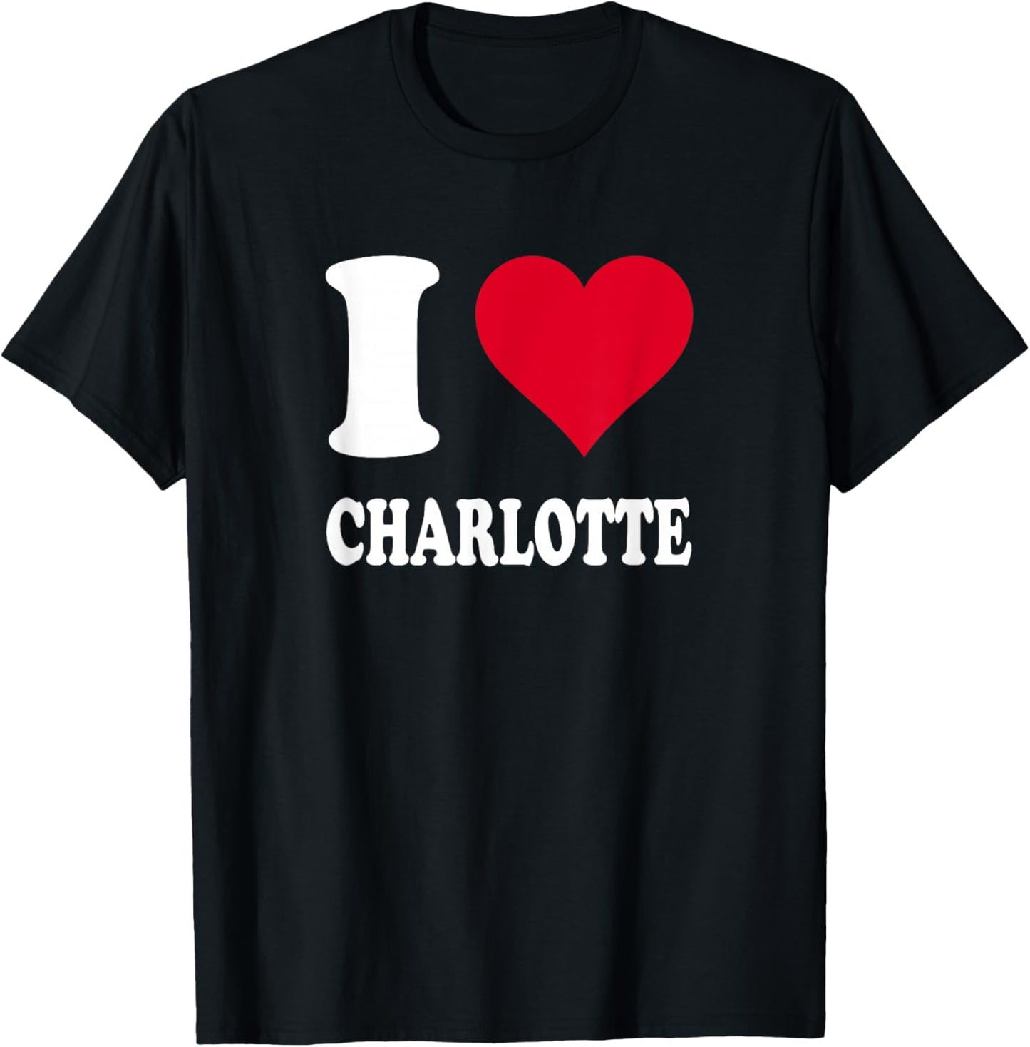 Red Heart I Love Charlotte T-Shirt - T-Shirt | Black