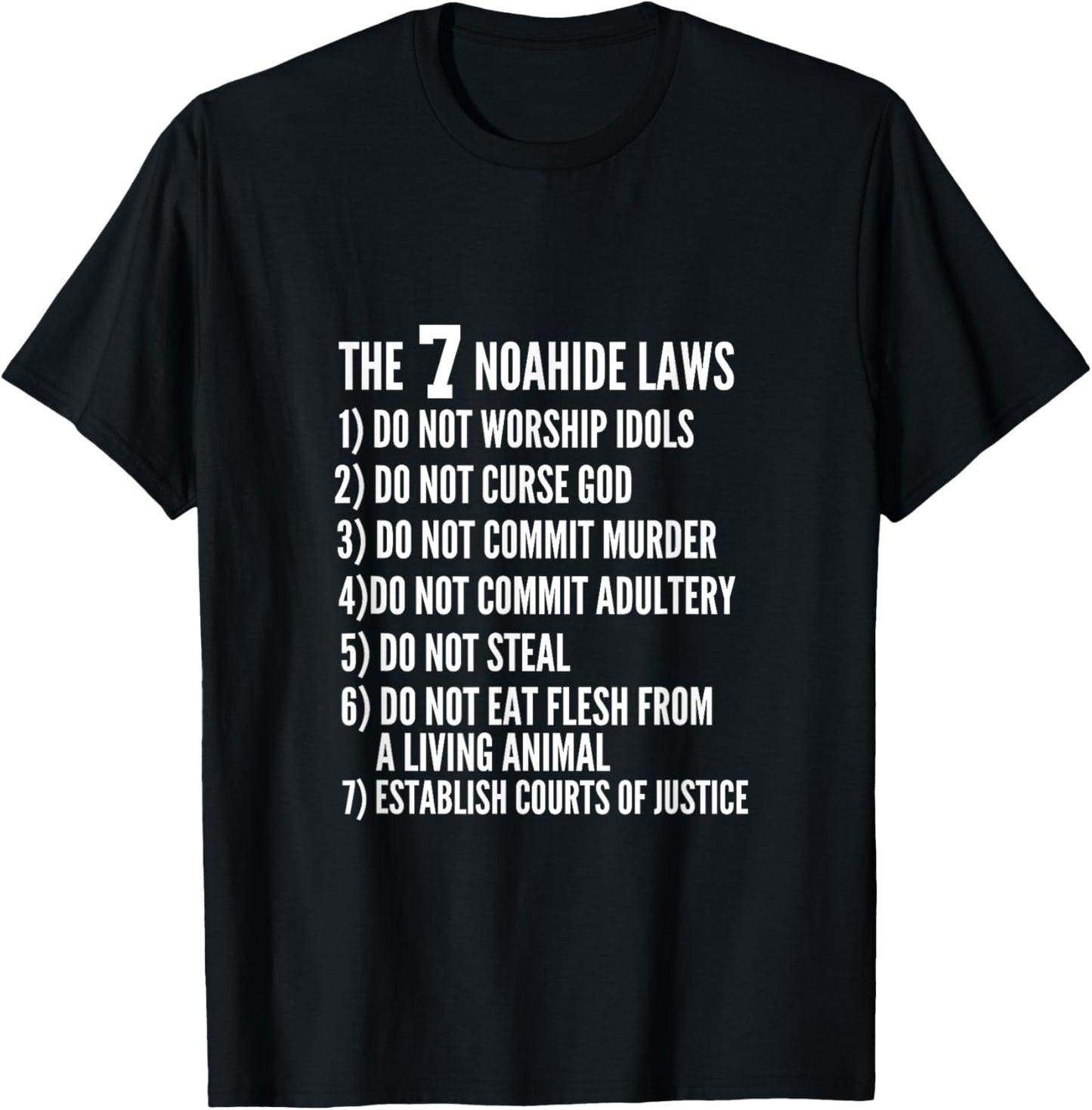 Noahide 7 Laws religion Faith Noahide Apparel Noahides T-Shirt - T-Shirt | Black