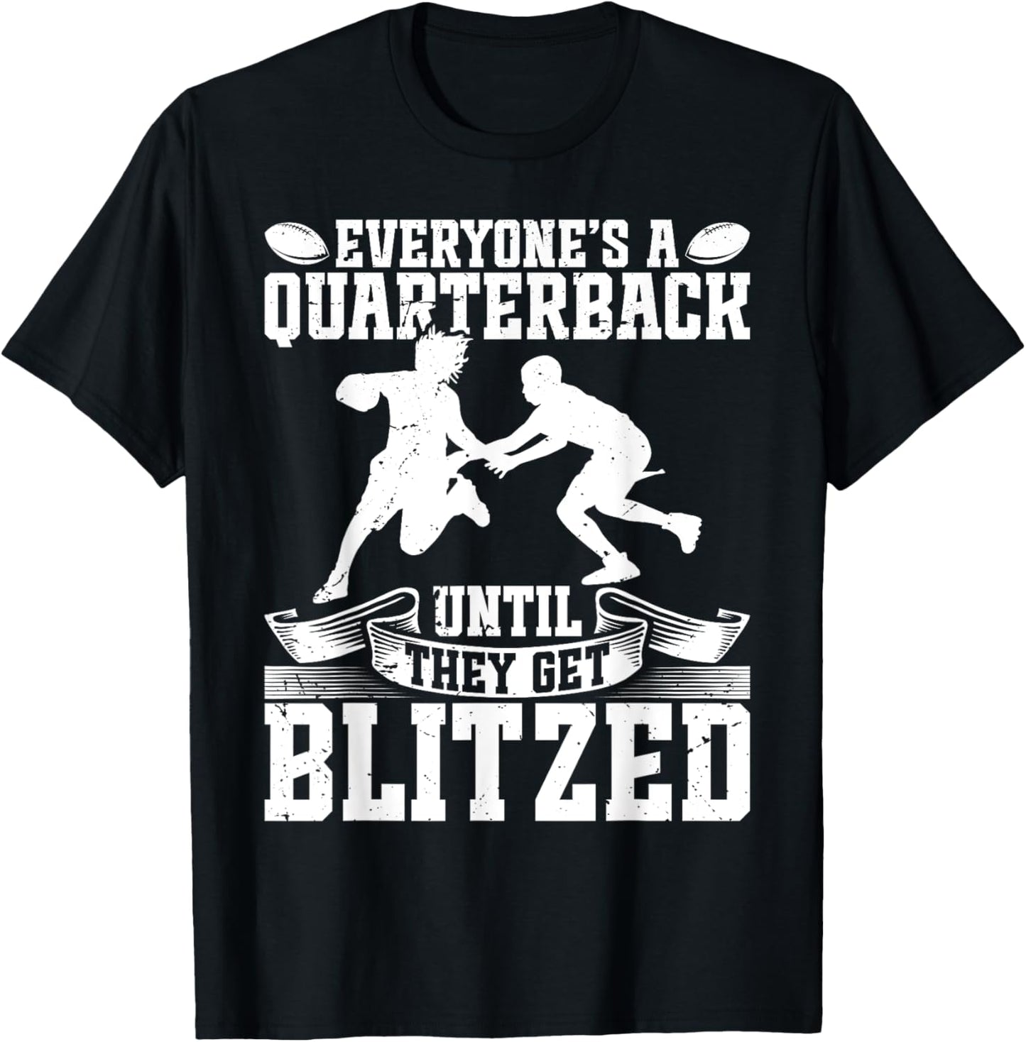 Flag Football Quarterback T-Shirt - T-Shirt | Black