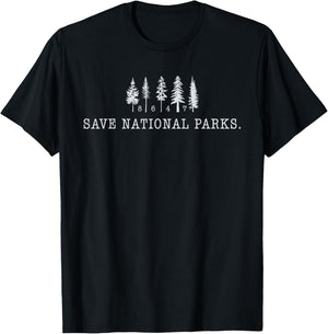 Resist Protect Our National Parks Graphic Pine Trees 86 47 T-Shirt - T-Shirt | Black