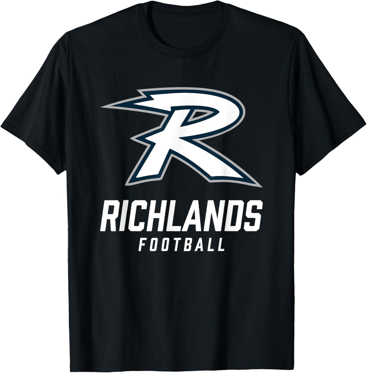 Richlands Tornadoes Logo Football Team HS T-Shirt - T-Shirt | Black