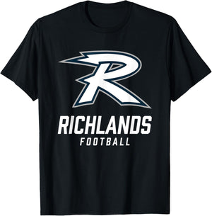 Richlands Tornadoes Logo Football Team HS T-Shirt - T-Shirt | Black
