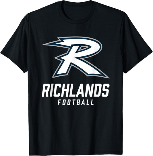 Richlands Tornadoes Logo Football Team HS T-Shirt - T-Shirt | Black