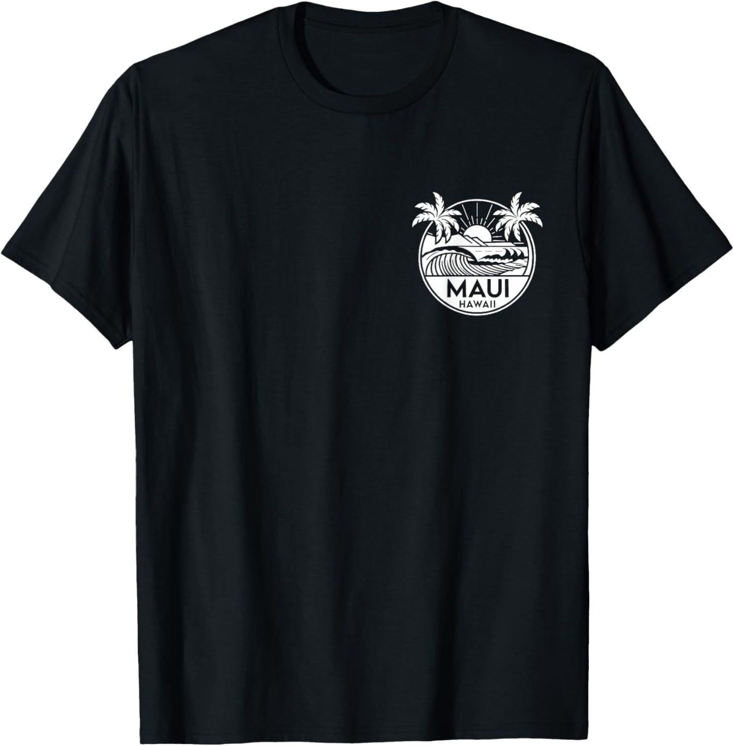 Maui Hawaii Front and Back Beach Surf T-Shirt - T-Shirt | Black