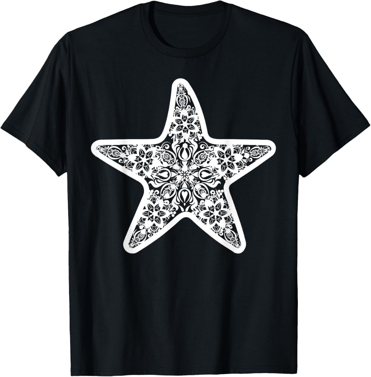 Starfish Mandala Yoga Meditation Summer Vacation Sea Life T-Shirt - T-Shirt | Black