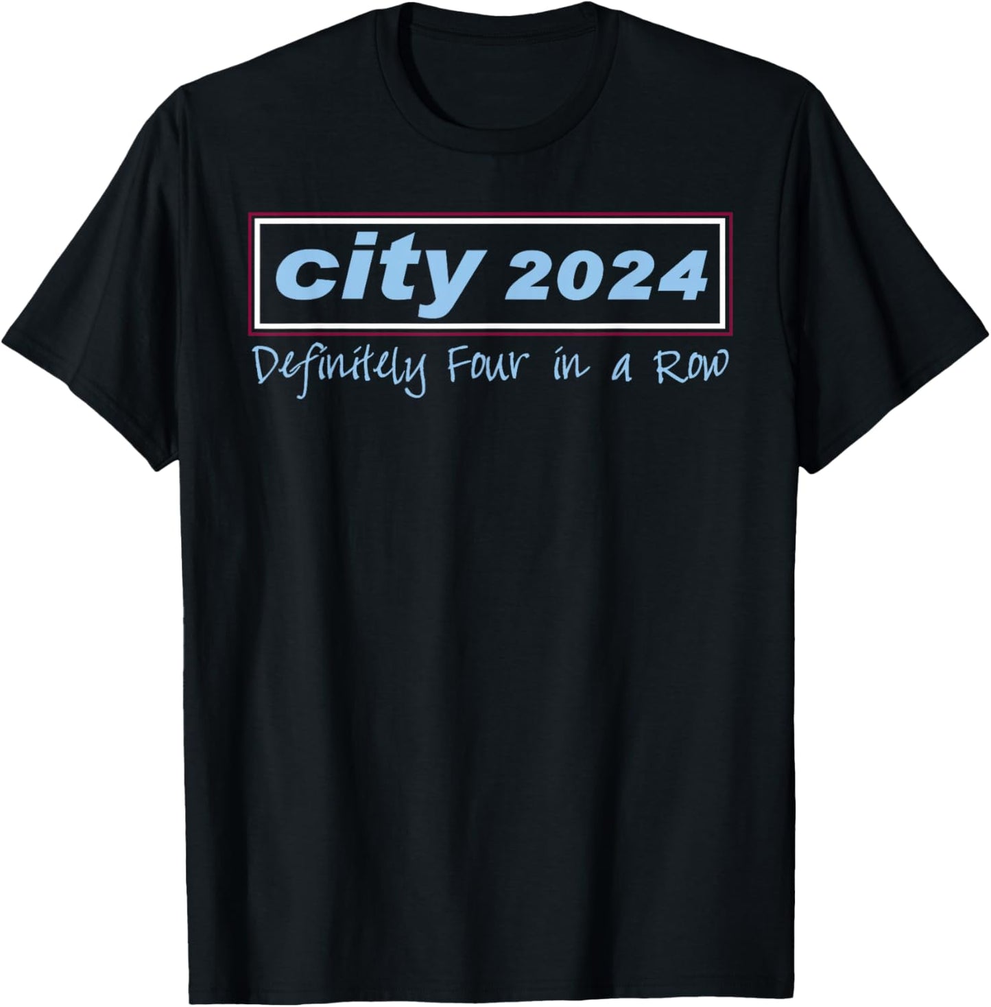 City, 2024, Four in A Row Champions, Manchester T-Shirt - T-Shirt | Black