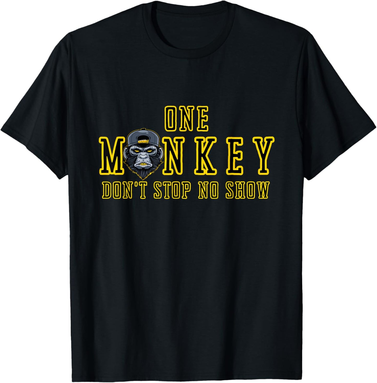 Bruh Ape One Monkey Don't Stop No Show Funny Novelty T-Shirt - T-Shirt | Black