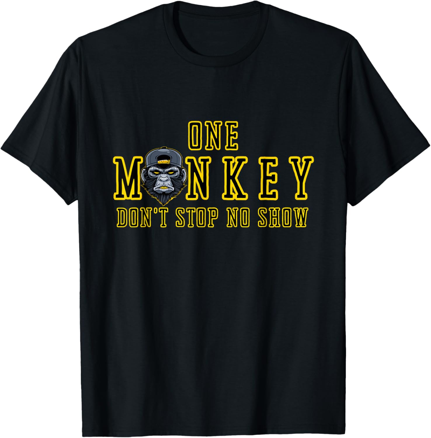 Bruh Ape One Monkey Don't Stop No Show Funny Novelty T-Shirt - T-Shirt | Black