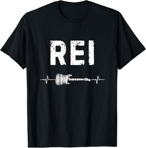 Rei Guitar Heartbeat Music Guitarist Retro Vintage T-Shirt - T-Shirt | Black