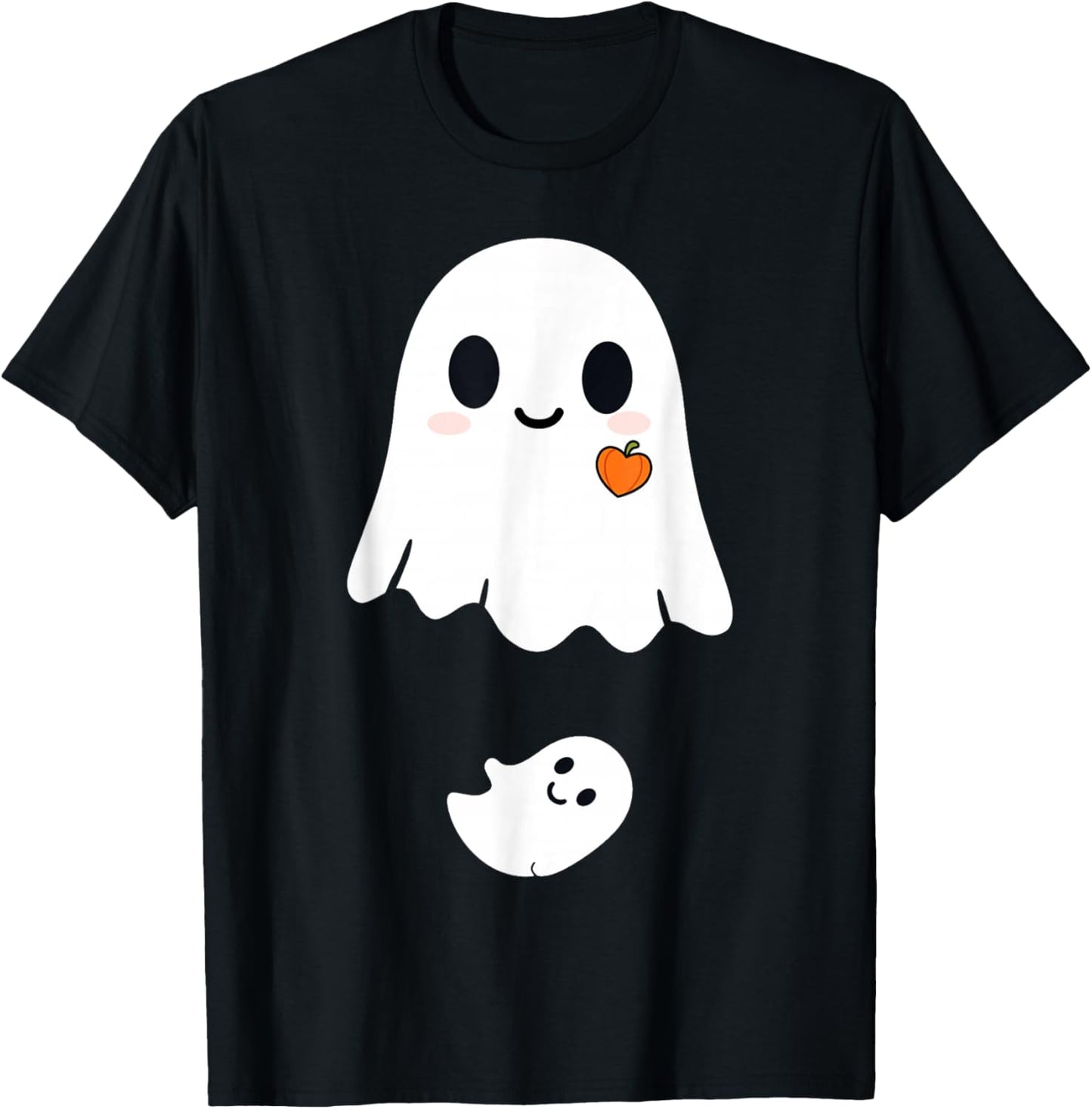Cute Ghost Halloween Maternity Funny Pregnancy Announcement T-Shirt - T-Shirt | Black