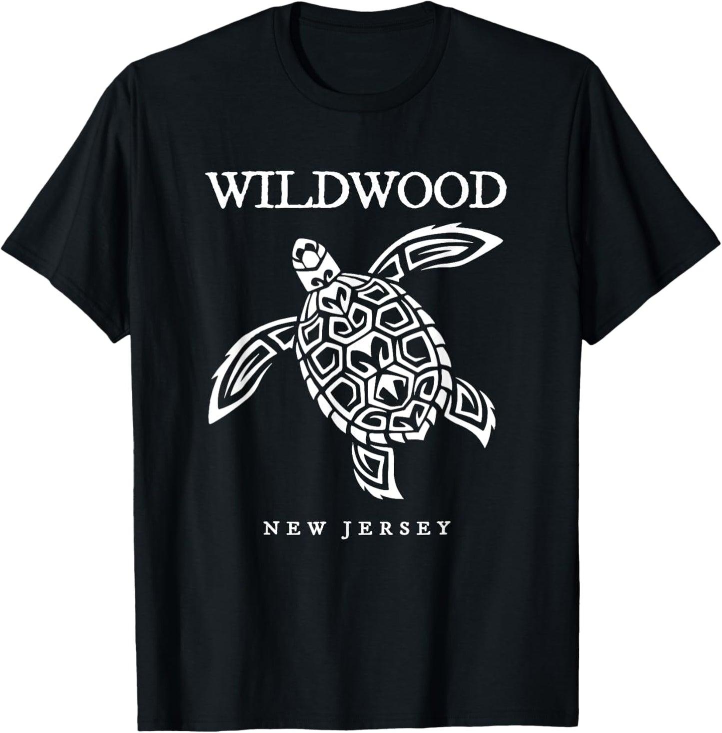 Wildwood New Jersey Sea Turtle Beach Vacation T-Shirt - T-Shirt | Black
