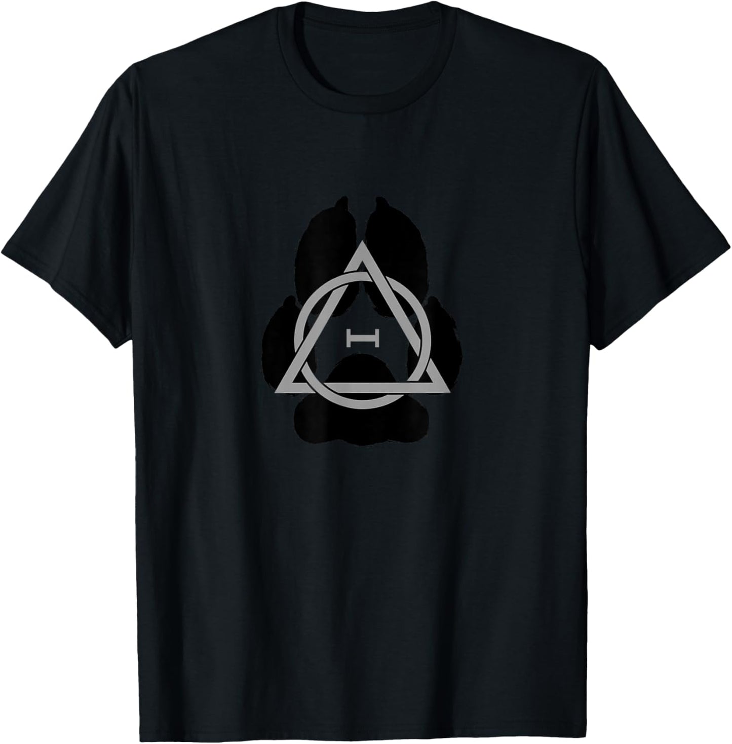 Theta Delta Symbol with Paw of a Fox Therian T-Shirt - T-Shirt | Black