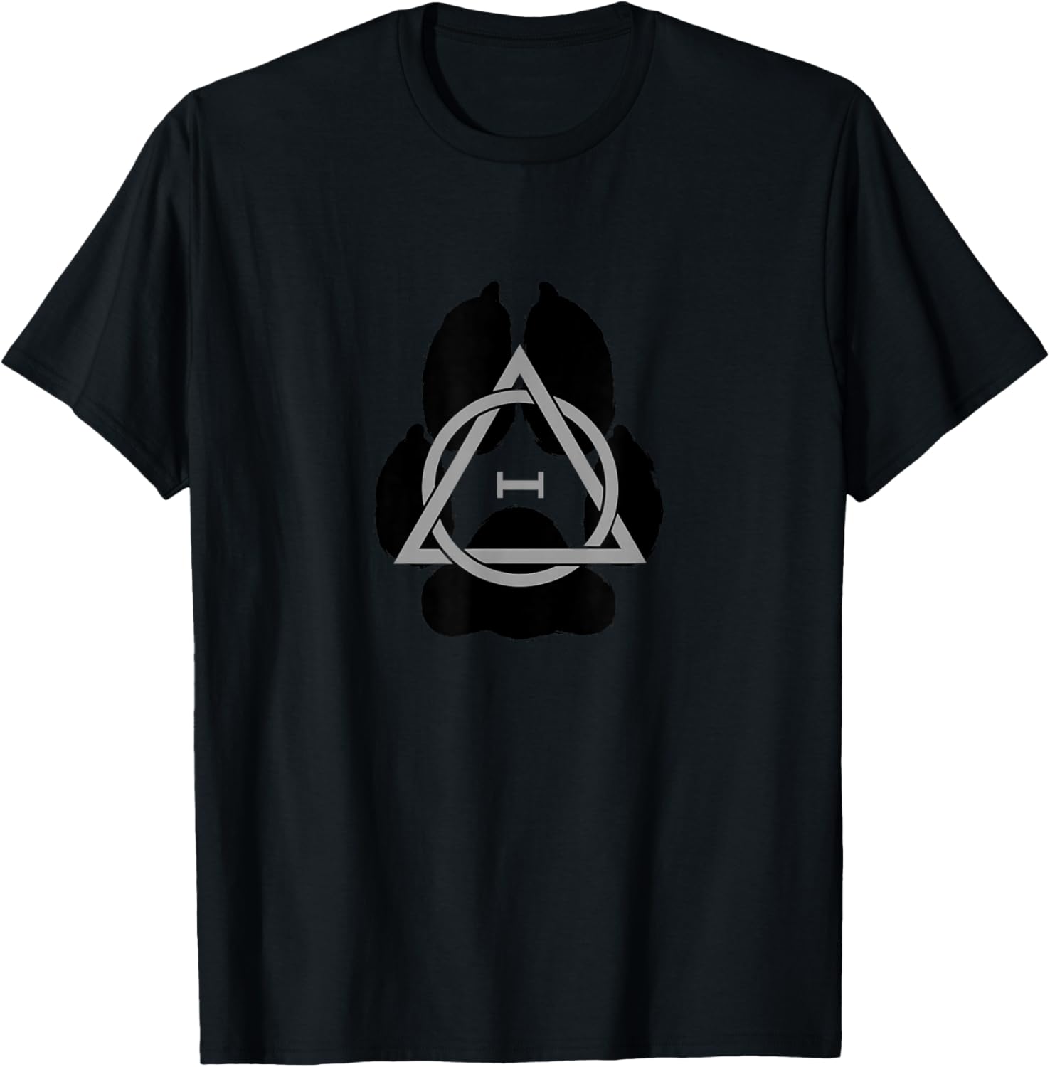 Theta Delta Symbol with Paw of a Fox Therian T-Shirt - T-Shirt | Black