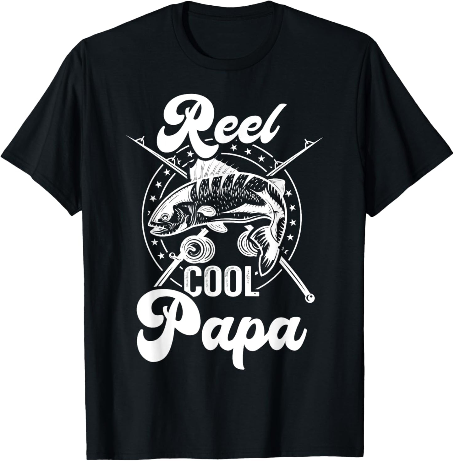 Reel cool papa fishing grandpa for fathers day birthday T-Shirt - T-Shirt | Black