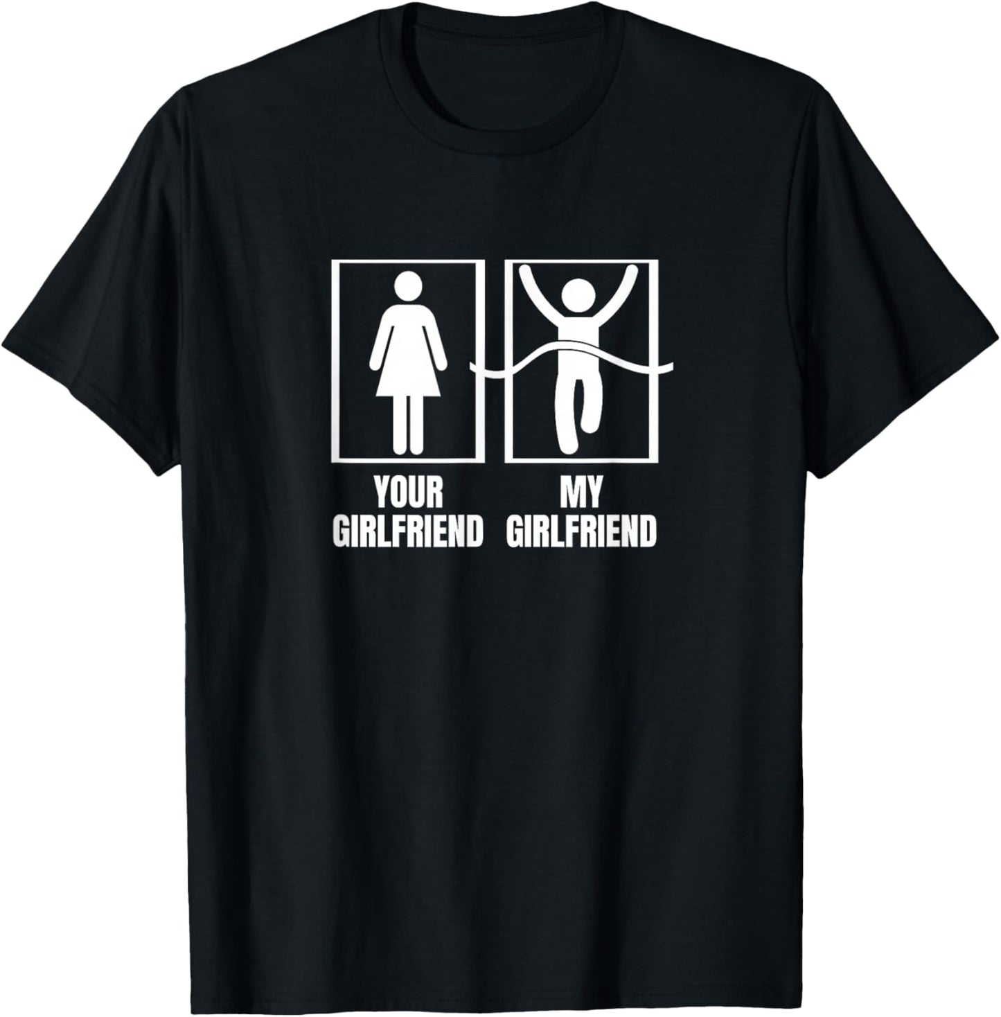 Your Girlfriend My Girlfriend Proud Boyfriend Marathon T-Shirt - T-Shirt | Black