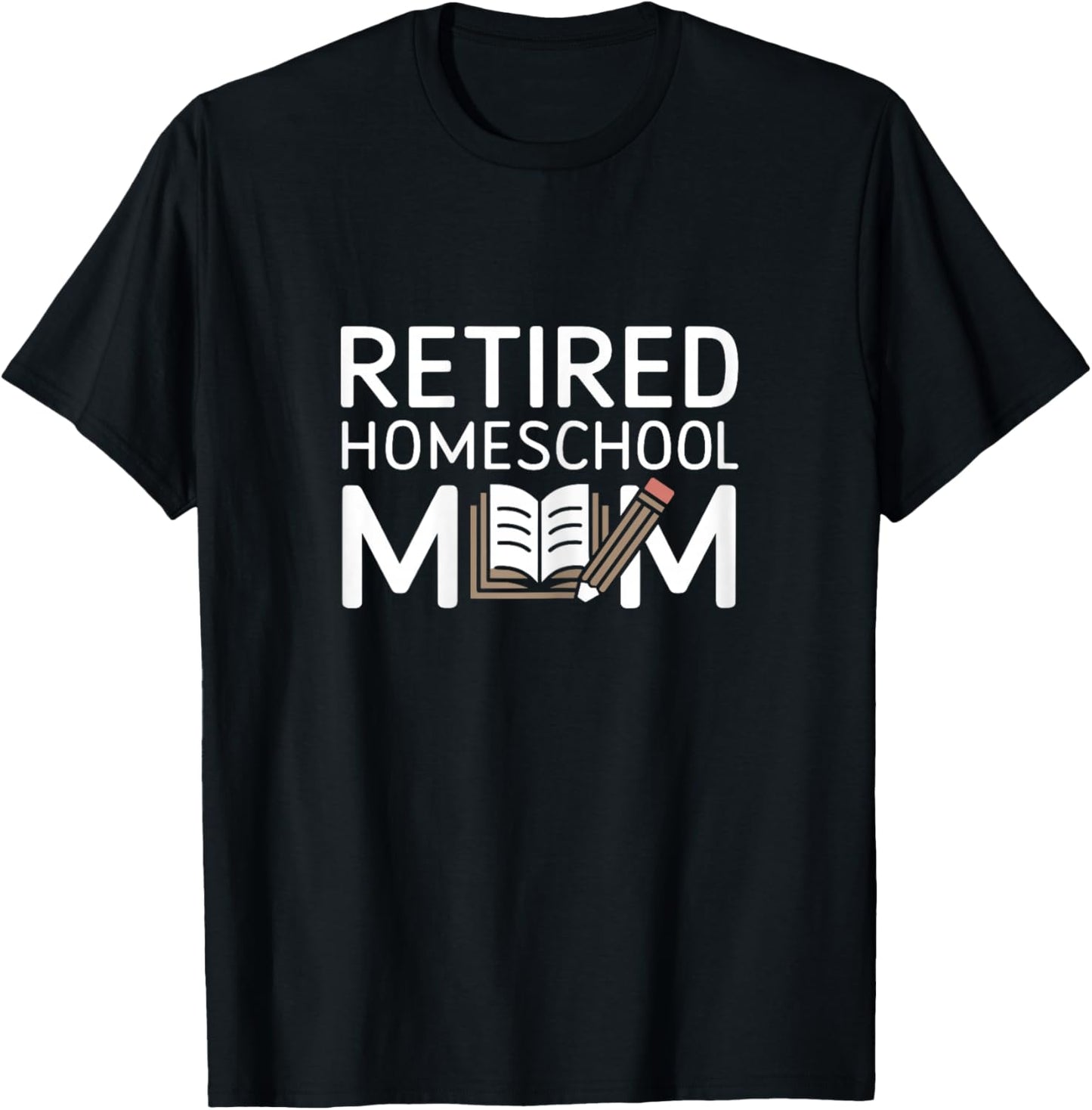 Simple Minimalist Retired Homeschool Mom T-Shirt - T-Shirt | Black