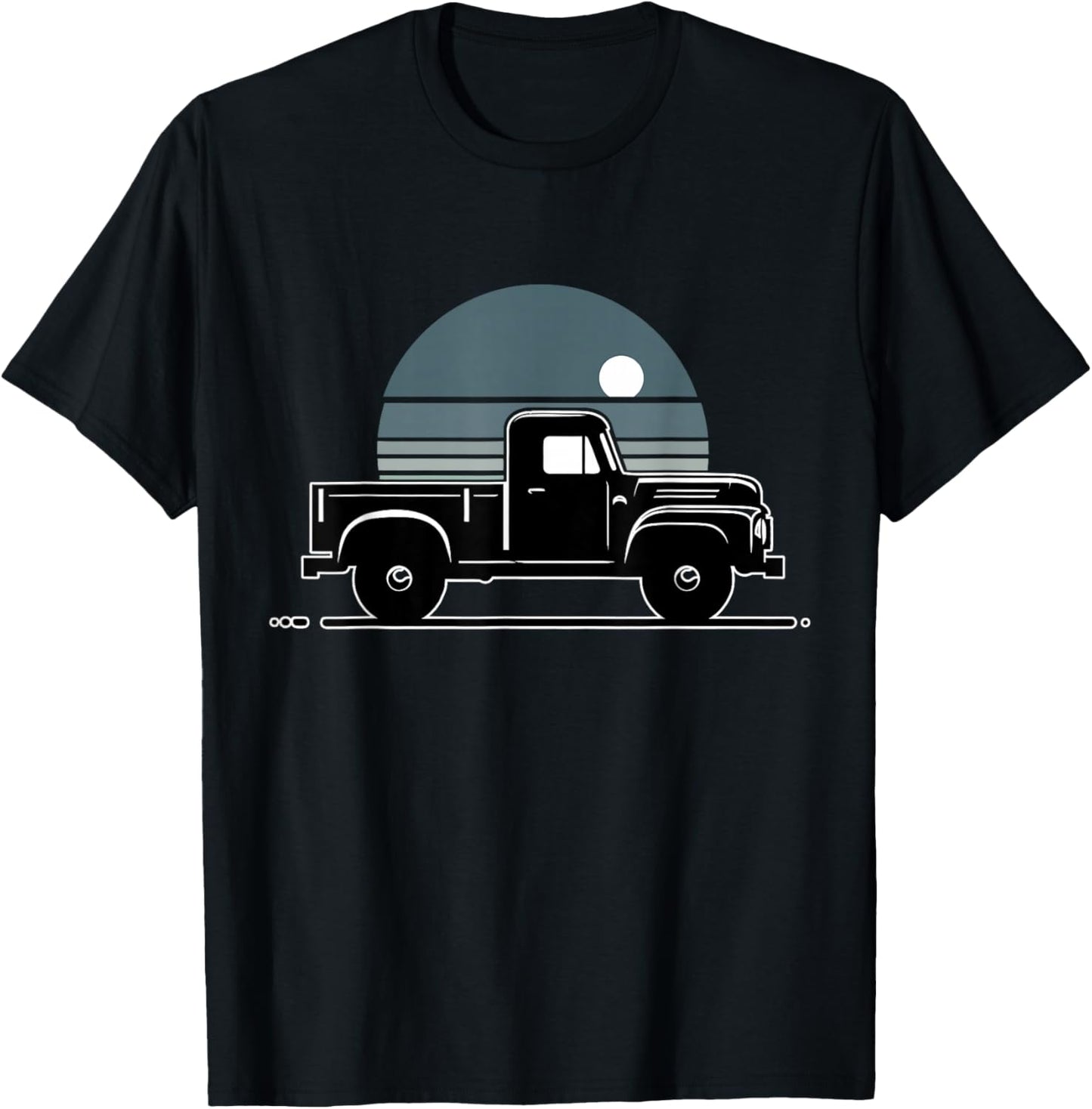 Vintage Truck Classic Pickup Silhouette T-Shirt - T-Shirt | Black