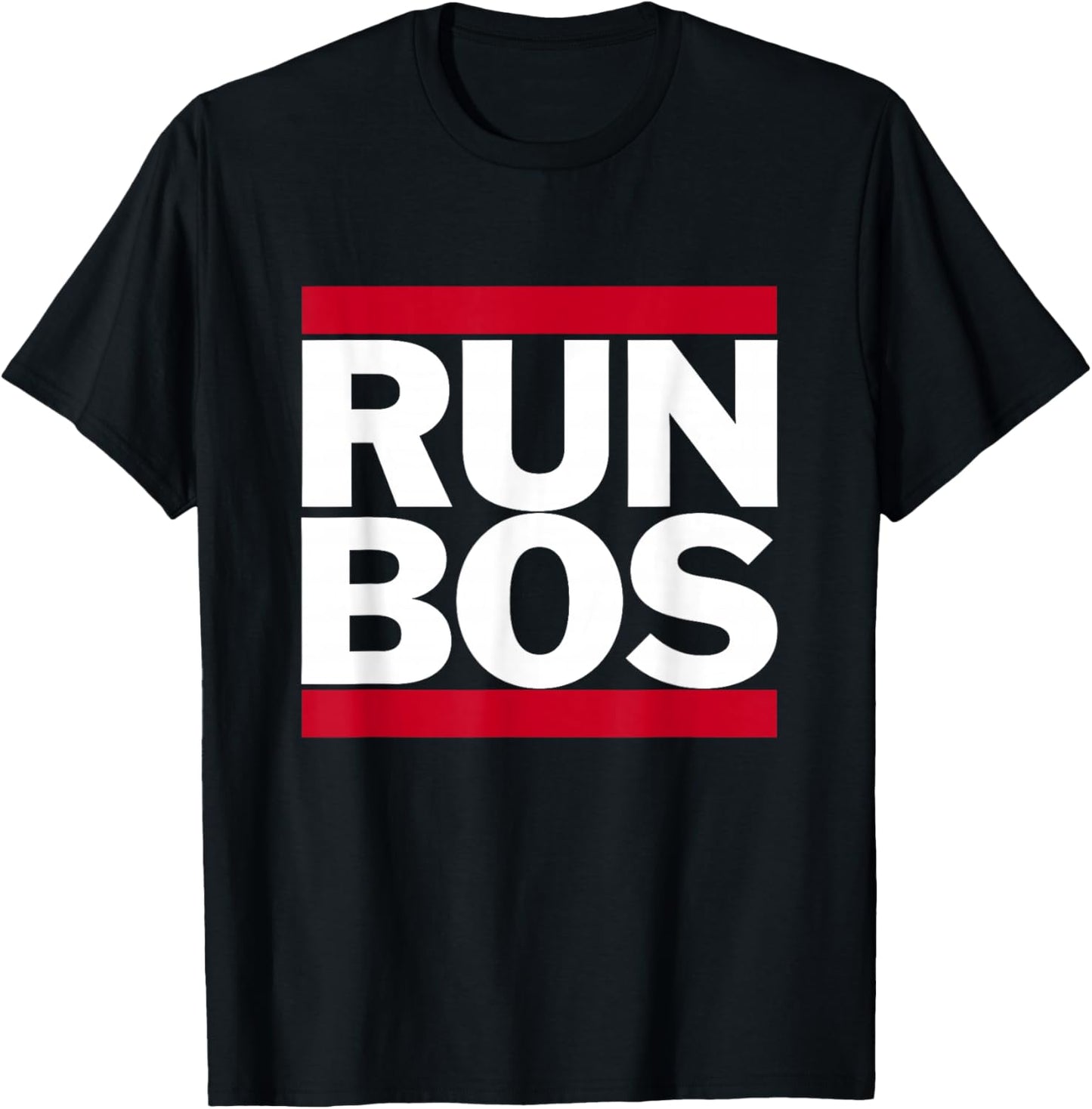 Run Bos Boston Mass Running Distance Runner New England T-Shirt - T-Shirt | Black