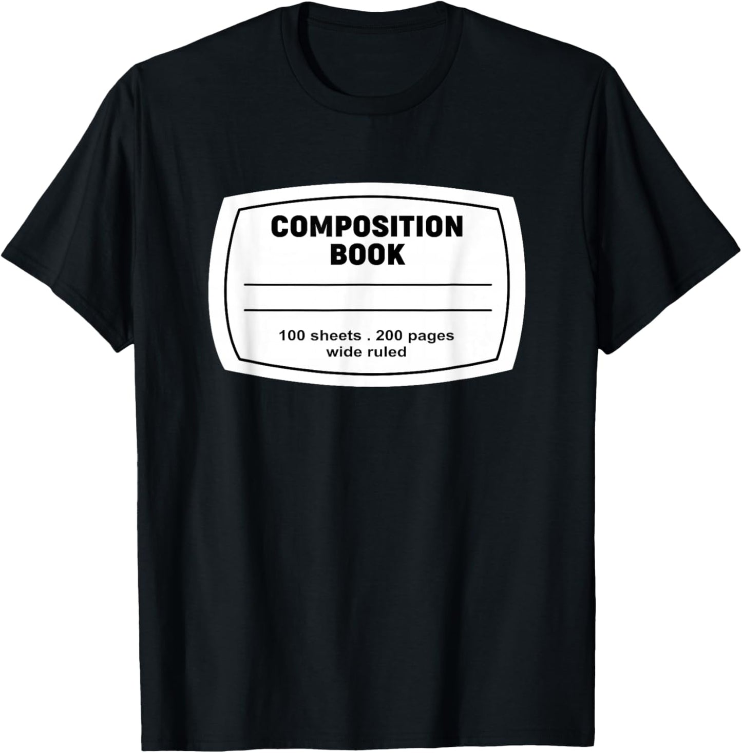 Composition Notebook Halloween Costume Teacher Student T-Shirt - T-Shirt | Black