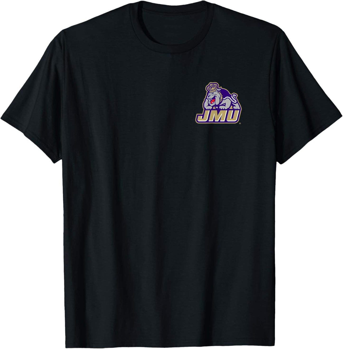 James Madison Dukes Front/Back Mascot Officially Licensed T-Shirt - T-Shirt | Black