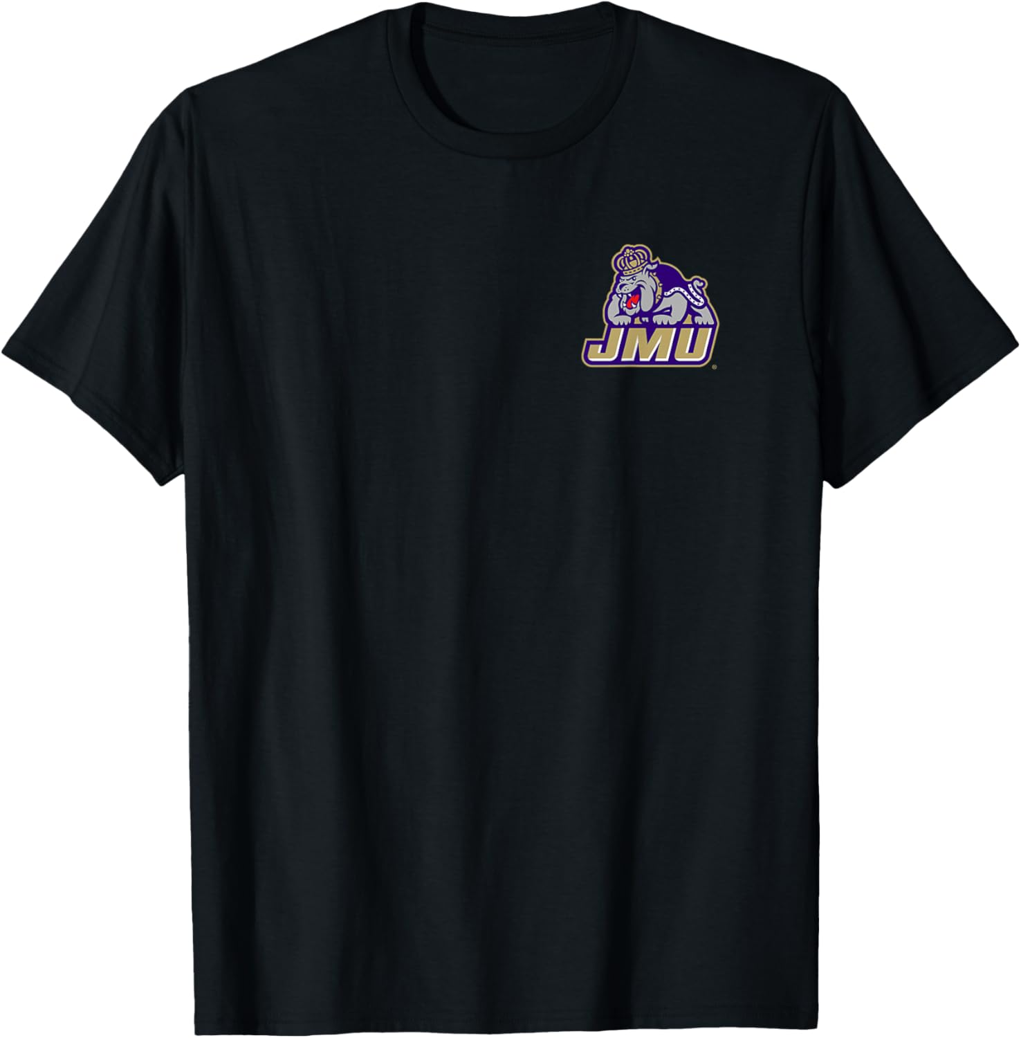 James Madison Dukes Front/Back Mascot Officially Licensed T-Shirt - T-Shirt | Black