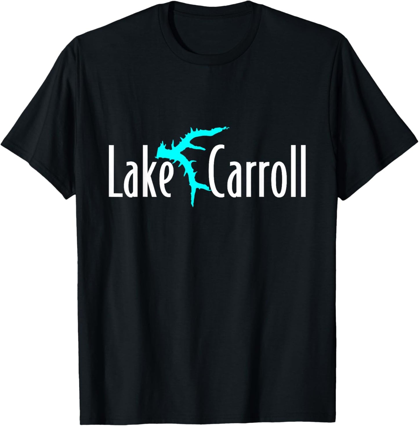 Minimalist Lake Carroll - Illinois T-Shirt - T-Shirt | Black