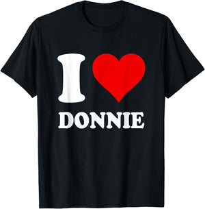 Red Heart I Love Donnie T-Shirt - T-Shirt | Black