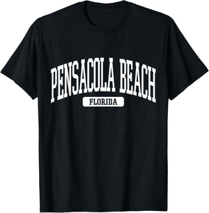 Pensacola Beach Florida Souvenir Beach, Retro, Minimalist T-Shirt - T-Shirt | Black